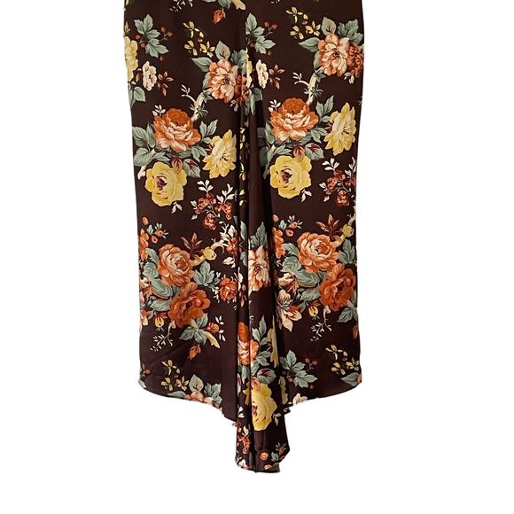 Veronica Beard Pixie Floral Print Skirt Oxblood Multi Silk Ruched Midi Size S 4 - Picture 7 of 13